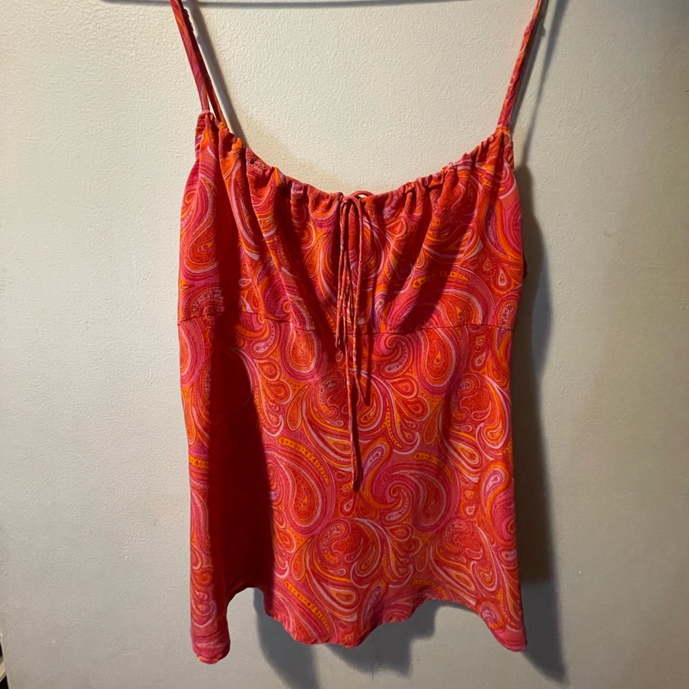 Paisley pink tank top